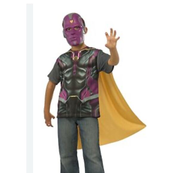 NWT Vision Shirt, Cape And Mask Marvel Avengers Ultron Halloween Adult Costume - Picture 1 of 6